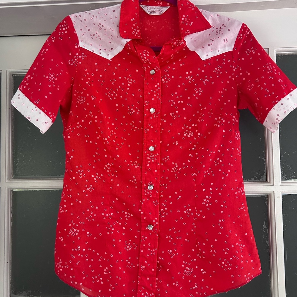 70s H bar C western pearl snap shirt